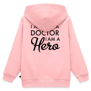 Arzt - Kinder Premium Organic Zip Hoodie - Rosa - Hinten - AI Model Kid Female (0cm)