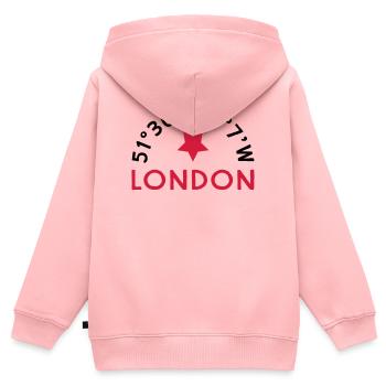 Londres - Sweat Premium à capuche zippé enfant bio - rose - Dos - AI Model Kid Female (0cm)
