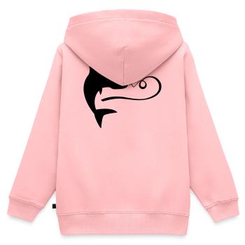 angeln - Kinder Premium Organic Zip Hoodie - Rosa - Hinten - AI Model Kid Female (0cm)