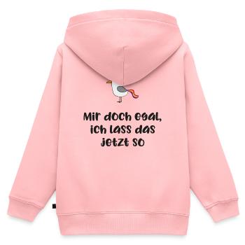 lustiger Spruch - Kinder Premium Organic Zip Hoodie - Rosa - Hinten - AI Model Kid Female (0cm)