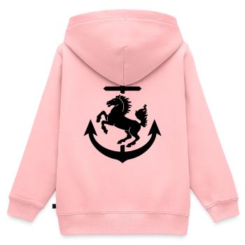 Stuttgart Wappen Anker, Stuttgarter - Kinder Premium Organic Zip Hoodie - Rosa - Hinten - AI Model Kid Female (0cm)