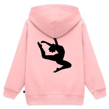 Springen Mädchen - Kinder Premium Organic Zip Hoodie - Rosa - Hinten - AI Model Kid Female (0cm)