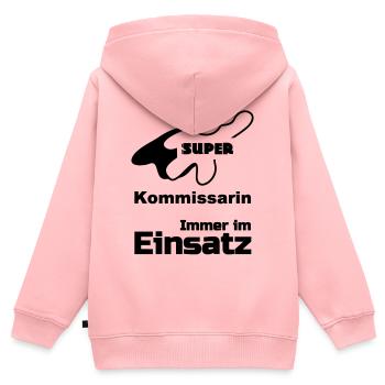 Super Kommissarin Geschenk - Kinder Premium Organic Zip Hoodie - Rosa - Hinten - AI Model Kid Female (0cm)