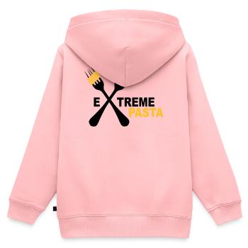 Pasta - Kinder Premium Organic Zip Hoodie - Rosa - Hinten - AI Model Kid Female (0cm)