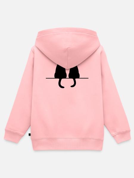 Cadeau d'amour d'amitié de chat de chats de chat - Sweat Premium à capuche zippé enfant bio - rose
