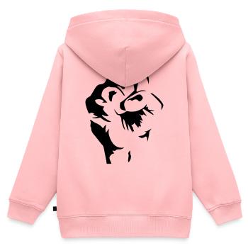 Faust - Kinder Premium Organic Zip Hoodie - Rosa - Hinten - AI Model Kid Female (0cm)