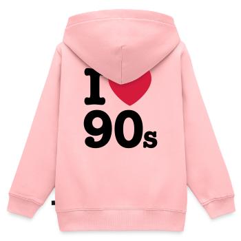I love the 90s - Kinder Premium Organic Zip Hoodie - Rosa - Hinten - AI Model Kid Female (0cm)