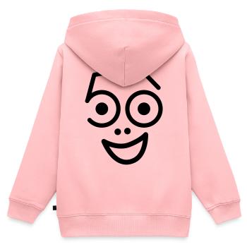 50 ans et toujours frais! - Sweat Premium à capuche zippé enfant bio - rose - Dos - AI Model Kid Female (0cm)