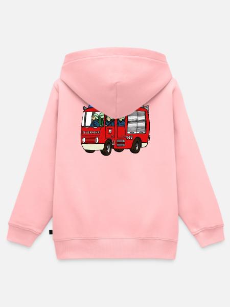 Feuerwehrauto - Kinder Premium Organic Zip Hoodie - Rosa