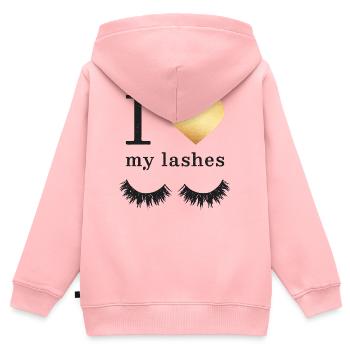 Lange Wimpern Mascara - Kinder Premium Organic Zip Hoodie - Rosa - Hinten - AI Model Kid Female (0cm)