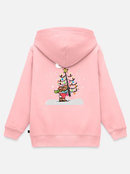 Weihnachtsbaum - Kinder Premium Organic Zip Hoodie - Rosa