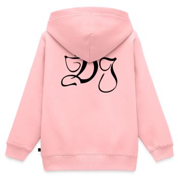 DJ- Discjockey- Monogramm mit Krone - Kinder Premium Organic Zip Hoodie - Rosa - Hinten - AI Model Kid Female (0cm)