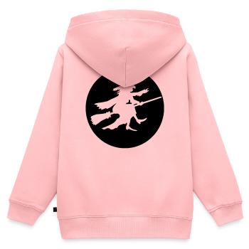 Hexe Negativ - Kinder Premium Organic Zip Hoodie - Rosa - Hinten - AI Model Kid Female (0cm)
