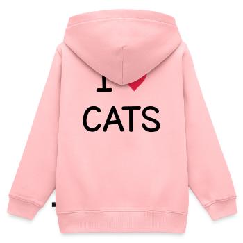 I love Cats cadeau pour les amis chats - Sweat Premium à capuche zippé enfant bio - rose - Dos - AI Model Kid Female (0cm)