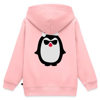 Pinguin - Kinder Premium Organic Zip Hoodie - Rosa - Hinten - AI Model Kid Female (0cm)
