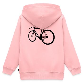Vélo hipster - Sweat Premium à capuche zippé enfant bio - rose - Dos - AI Model Kid Female (0cm)