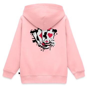 Card game hearts, spades, diamonds, clubs with - Kids Premium Organic Zip-up Hoodie - rose - Back - AI Model Kid Female (0cm)