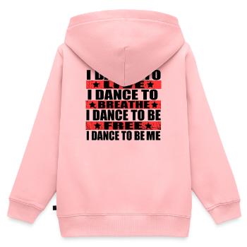 Je danse pour vivre, je danse à respirer, je - Sweat Premium à capuche zippé enfant bio - rose - Dos - AI Model Kid Female (0cm)