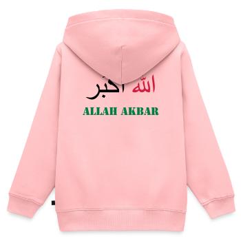 Allah Akbar - Sweat Premium à capuche zippé enfant bio - rose - Dos - AI Model Kid Female (0cm)