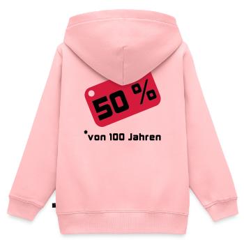 50 % ... von 100 Jahren - Kinder Premium Organic Zip Hoodie - Rosa - Hinten - AI Model Kid Female (0cm)