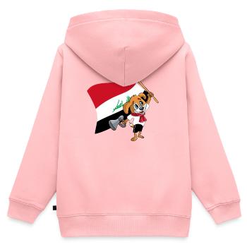 Irak Fan Hund - Kinder Premium Organic Zip Hoodie - Rosa - Hinten - AI Model Kid Female (0cm)