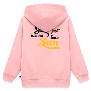 Soleil - Sweat Premium à capuche zippé enfant bio - rose - Dos - AI Model Kid Female (0cm)