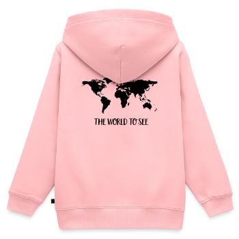 Voyages - Sweat Premium à capuche zippé enfant bio - rose - Dos - AI Model Kid Female (0cm)