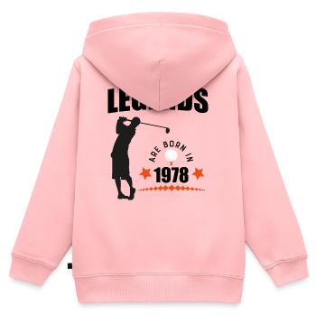 1978 - Kinder Premium Organic Zip Hoodie - Rosa - Hinten - AI Model Kid Female (0cm)