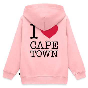 I LOVE CAPE TOWN Kapstadt - Kinder Premium Organic Zip Hoodie - Rosa - Hinten - AI Model Kid Female (0cm)