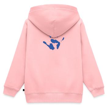 Empreinte de main - Sweat Premium à capuche zippé enfant bio - rose - Dos - AI Model Kid Female (0cm)