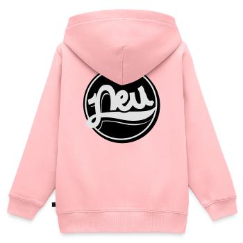 Neu Button, Störer, Neu, New - Kinder Premium Organic Zip Hoodie - Rosa - Hinten - AI Model Kid Female (0cm)