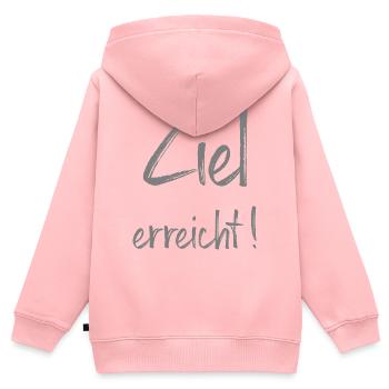 Ziel erreicht! Prüfung - Kinder Premium Organic Zip Hoodie - Rosa - Hinten - AI Model Kid Female (0cm)