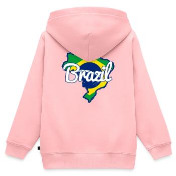 Brazil Brasilien Rio Lateinamerika Südamerika - Kinder Premium Organic Zip Hoodie - Rosa - Hinten - AI Model Kid Female (0cm)