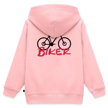 biker - Kids Premium Organic Zip-up Hoodie - rose - Back - AI Model Kid Female (0cm)