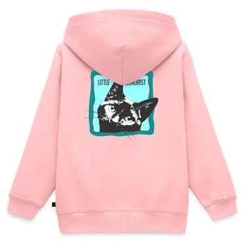 Katzenporträt mit Slogans - Kinder Premium Organic Zip Hoodie - Rosa - Hinten - AI Model Kid Female (0cm)