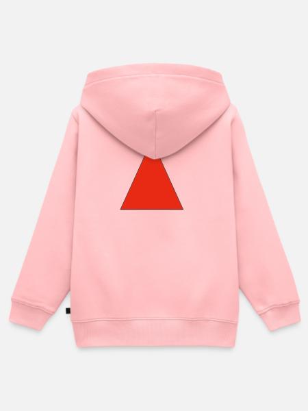 Rotes Dreieck auf Schwarz - Kinder Premium Organic Zip Hoodie - Rosa