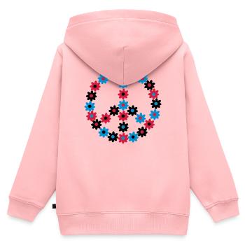Blumen Friedenszeichen - Kinder Premium Organic Zip Hoodie - Rosa - Hinten - AI Model Kid Female (0cm)
