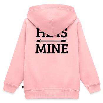 he is mine - Sweat Premium à capuche zippé enfant bio - rose - Dos - AI Model Kid Female (0cm)