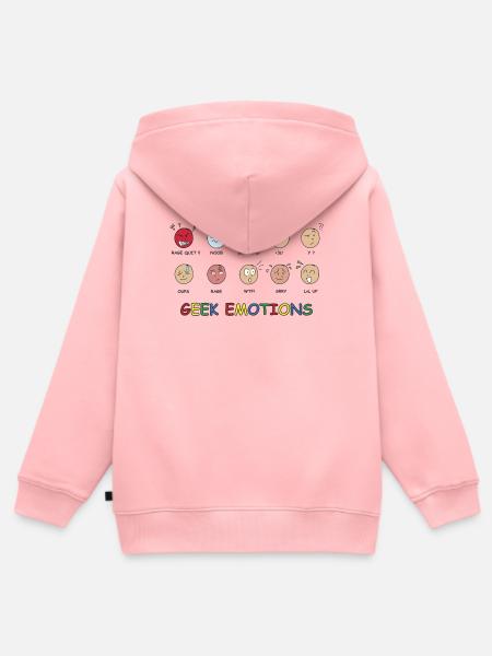 GEEK EMOTIONS - SCHWARZER TEXT - Kinder Premium Organic Zip Hoodie - Rosa