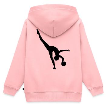 Gymnastik - Kinder Premium Organic Zip Hoodie - Rosa - Hinten - AI Model Kid Female (0cm)