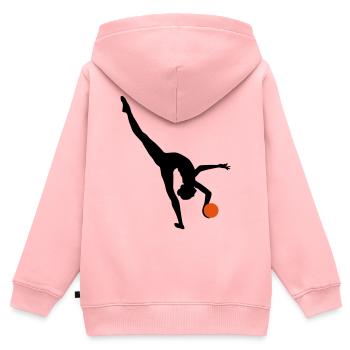 Gymnastik - Kinder Premium Organic Zip Hoodie - Rosa - Hinten - AI Model Kid Female (0cm)