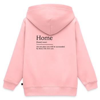 Home zuhause - Kinder Premium Organic Zip Hoodie - Rosa - Hinten - AI Model Kid Female (0cm)