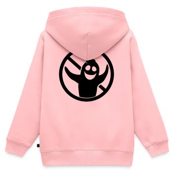 signe noir symbole interdit signe fantôme ge - Sweat Premium à capuche zippé enfant bio - rose - Dos - AI Model Kid Female (0cm)