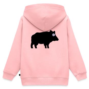 Angstschwitzendes Wildschwein - Kinder Premium Organic Zip Hoodie - Rosa - Hinten - AI Model Kid Female (0cm)