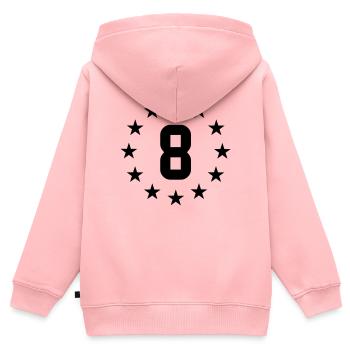 Achten Geburtstag - Kinder Premium Organic Zip Hoodie - Rosa - Hinten - AI Model Kid Female (0cm)