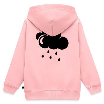 Wolke mit Regentropfen - Kinder Premium Organic Zip Hoodie - Rosa - Hinten - AI Model Kid Female (0cm)
