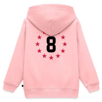 Achten Geburtstag - Kinder Premium Organic Zip Hoodie - Rosa - Hinten - AI Model Kid Female (0cm)