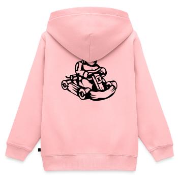 Kart Rennauto - Kinder Premium Organic Zip Hoodie - Rosa - Hinten - AI Model Kid Female (0cm)