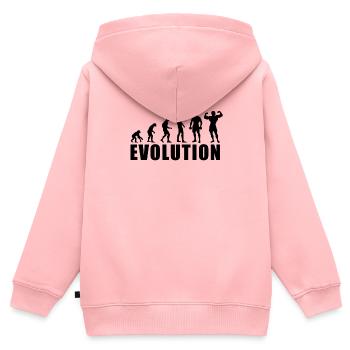 EVOLUTION BODY BUILDING Geschenk - Kinder Premium Organic Zip Hoodie - Rosa - Hinten - AI Model Kid Female (0cm)