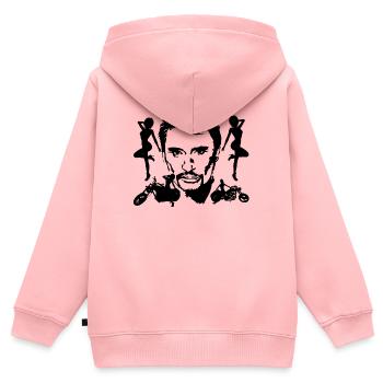 T shirt johnny - Sweat Premium à capuche zippé enfant bio - rose - Dos - AI Model Kid Female (0cm)